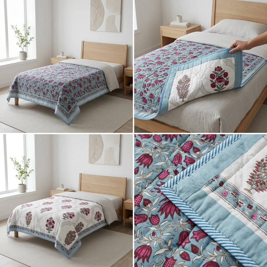Pure Muslin Single Bed Dohar – Pack of 2