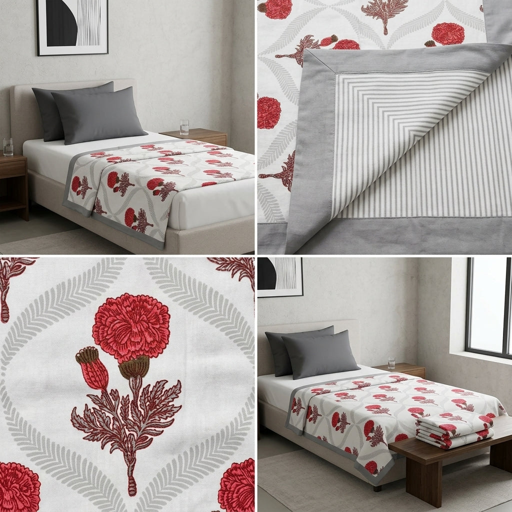 Pure Muslin Single Bed Dohar – Pack of 2
