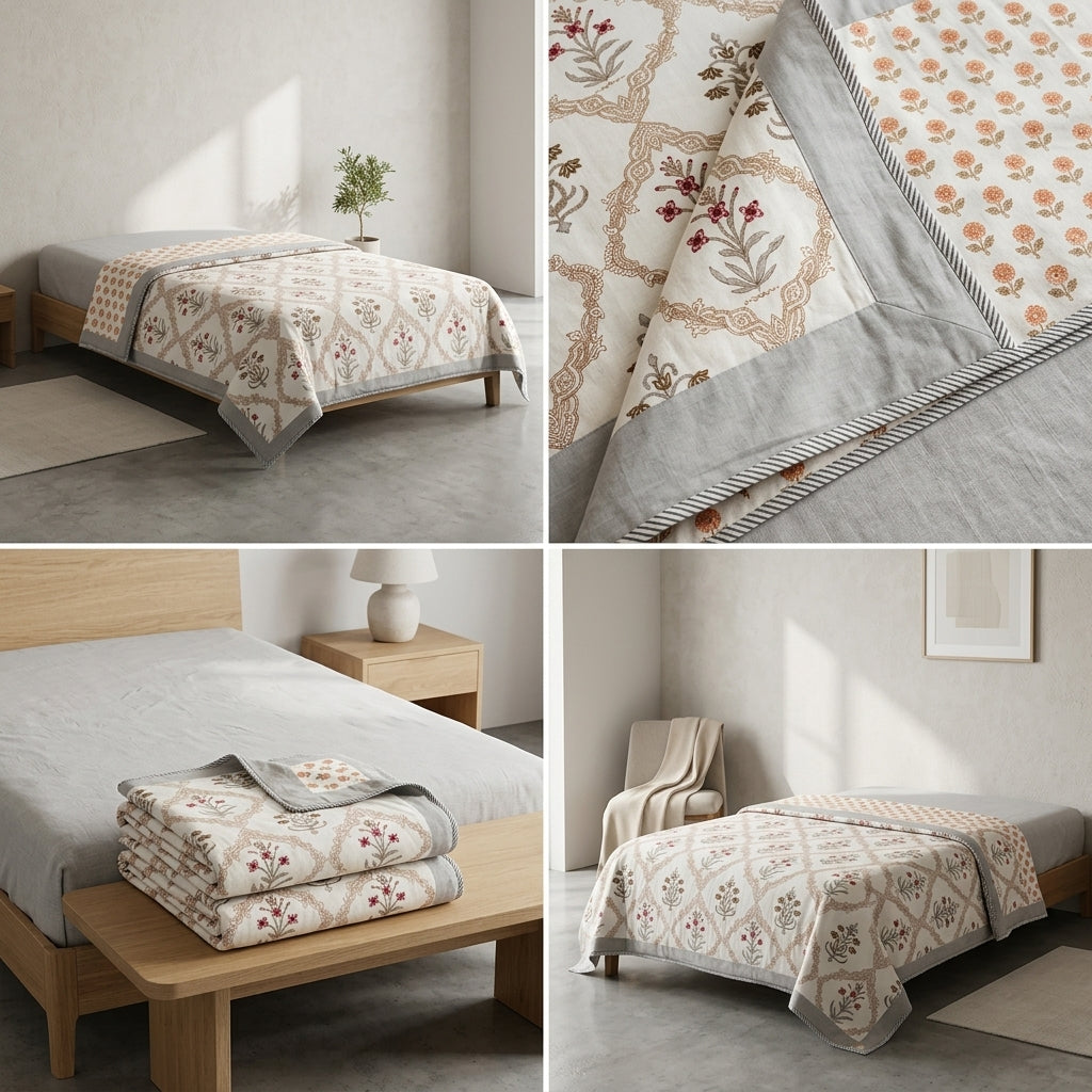 Pure Muslin Single Bed Dohar – Pack of 2 Product Code:- 55B195RKEH