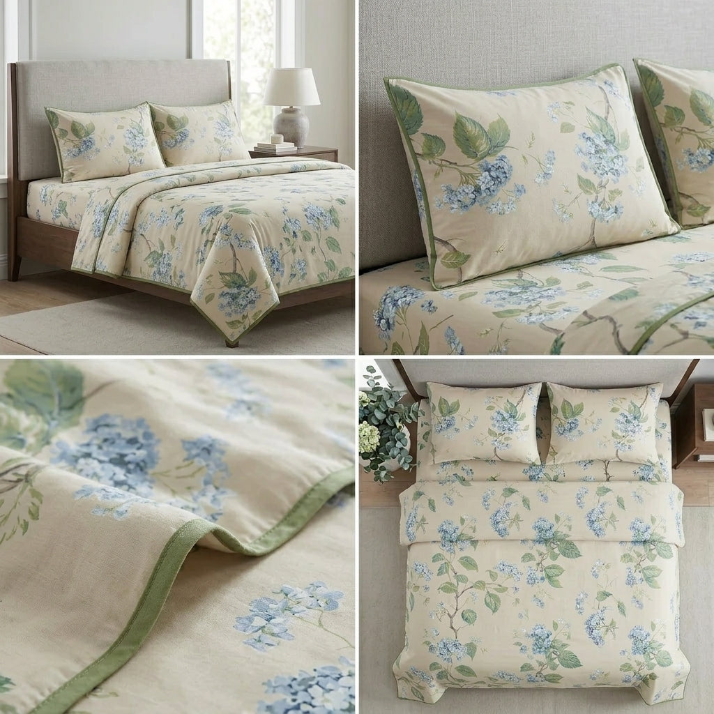 4 Pc Vintage Floral Dohar Set with Bedsheet & Pillow Covers Product Code :- 55B199RKEH