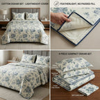4 Pc Vintage Floral Dohar Set with Bedsheet & Pillow Covers Product Code :- 55B199RKEH