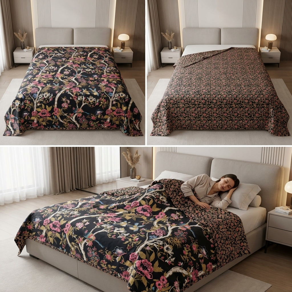 Double Reversible Mulmul Dohar – 350 Thread Count | Premium Summer Comfort