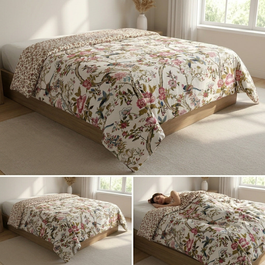 Double Reversible Mulmul Dohar – 350 Thread Count | Premium Summer Comfort