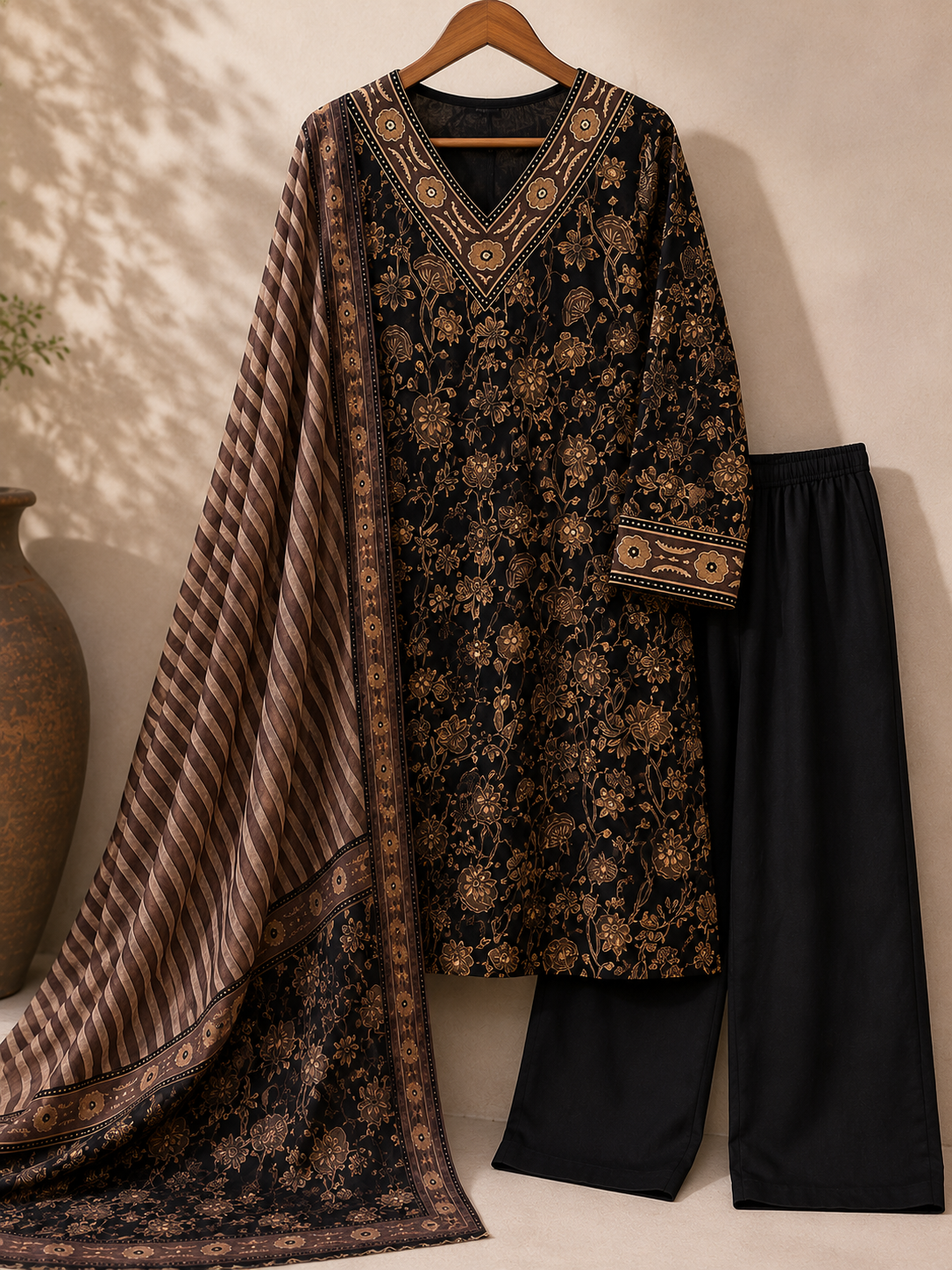 Zareen 3-Piece Stitched Suit 🖤