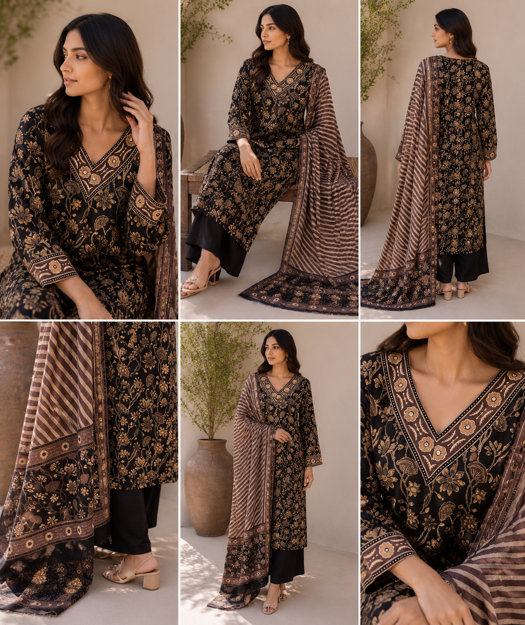 Zareen 3-Piece Stitched Suit 🖤