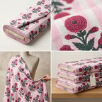 Surkh Bahar Baby Pink Cotton Fabric 🌹