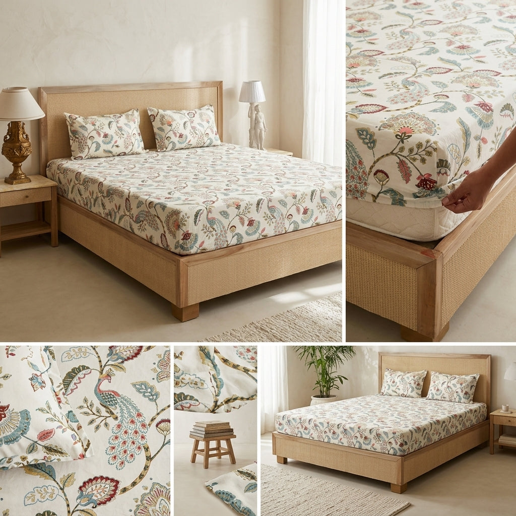 Fitted Bedsheets Pure Cotton 108 BY 108 Inch