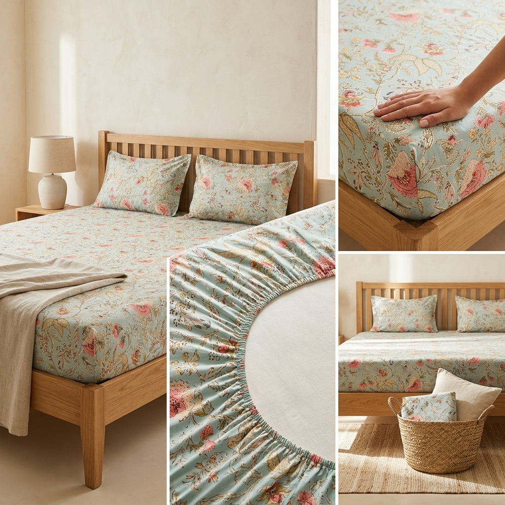 Fitted Bedsheets Pure Cotton 108 BY 108 Inch