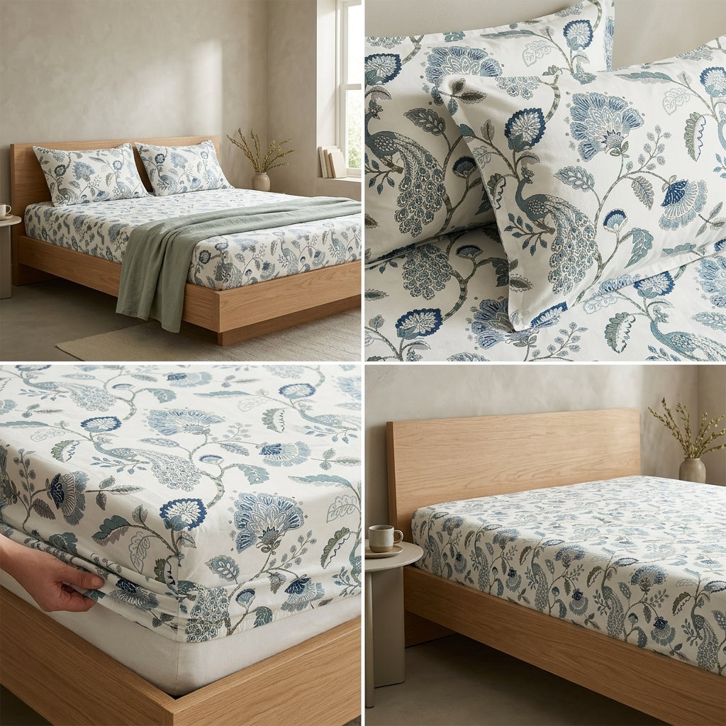 Fitted Bedsheets Pure Cotton 108 BY 108 Inch