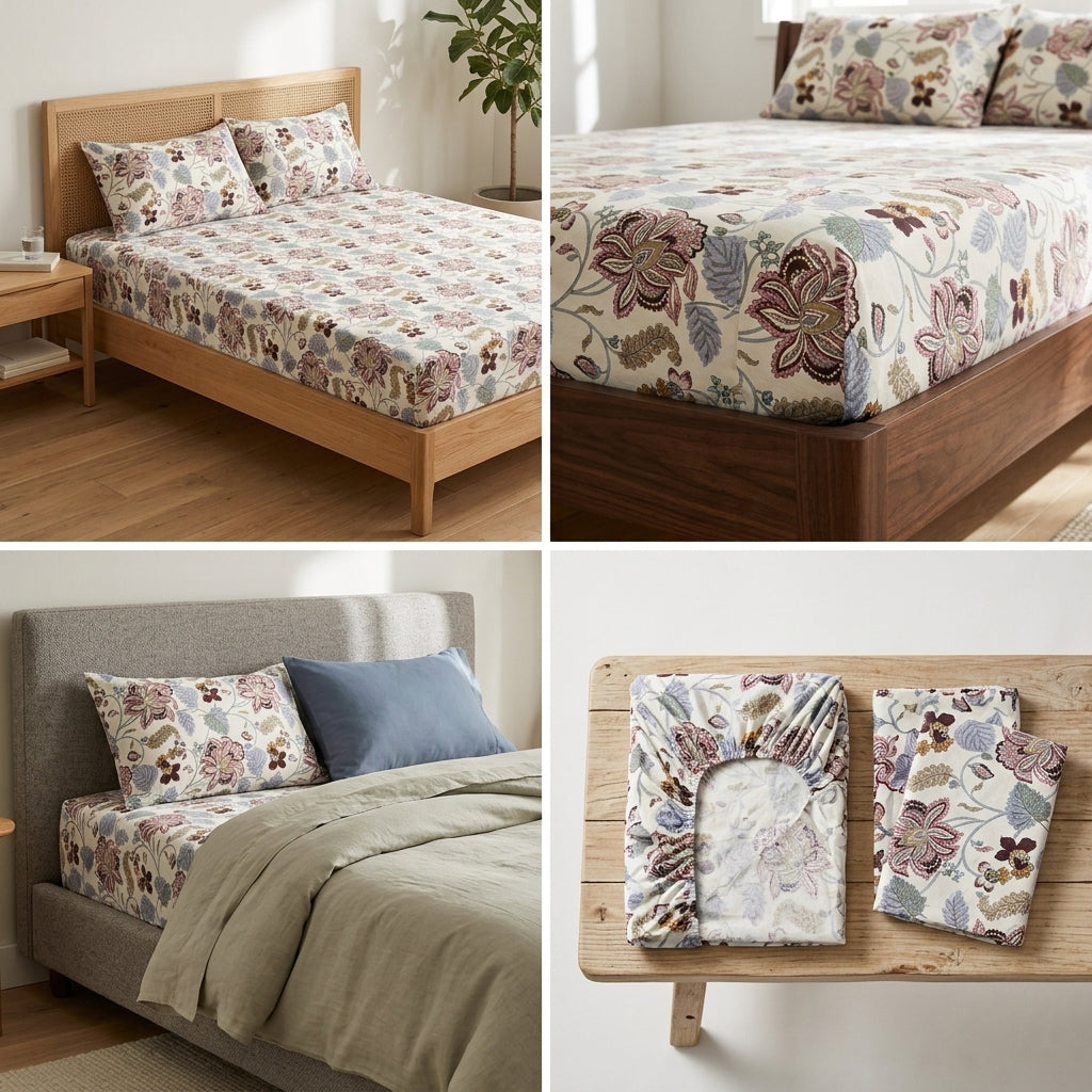 Fitted Bedsheets Pure Cotton 108 BY 108 Inch