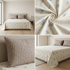 Floral Printed King Size Bedsheet with 2 Quilted Pillow Covers (108 x 108 Inches)
