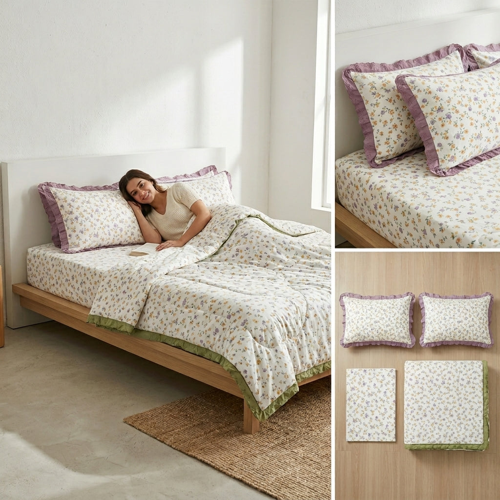 Floral Lace Comforter Set – 4 Piece Collection