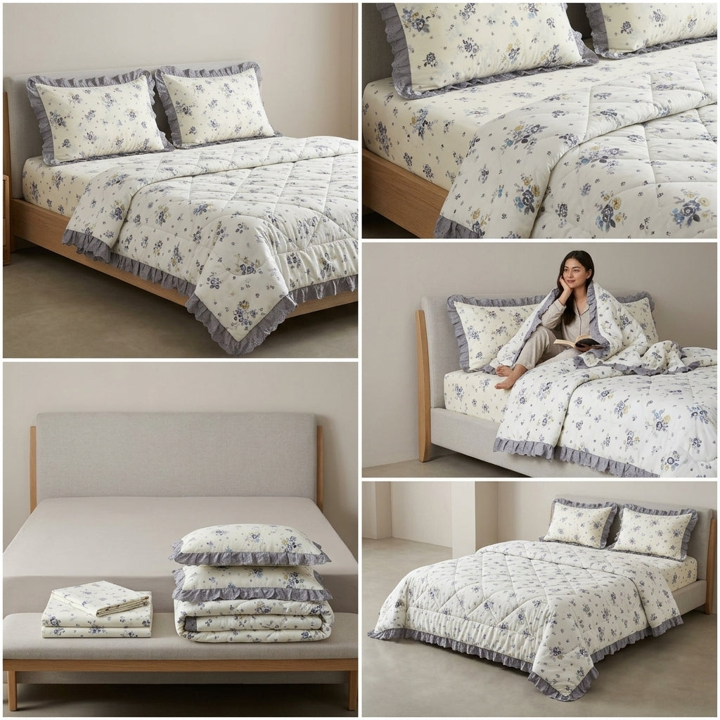 Floral Lace Comforter Set – 4 Piece Collection
