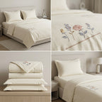 Classic English Floral Embroidered Comforter 4pcs Set | King Size
