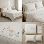 Classic English Floral Embroidered Comforter 4pcs Set | King Size