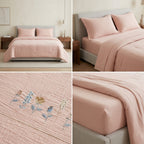 Classic English Floral Embroidered Comforter 4pcs Set | King Size