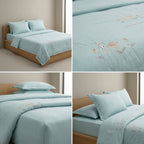 Classic English Floral Embroidered Comforter 4pcs Set | King Size