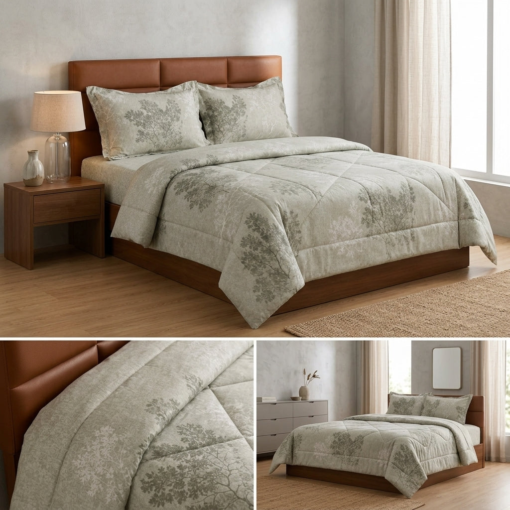 Premium English Garden Print King Size Comforter Set | 4 Pieces