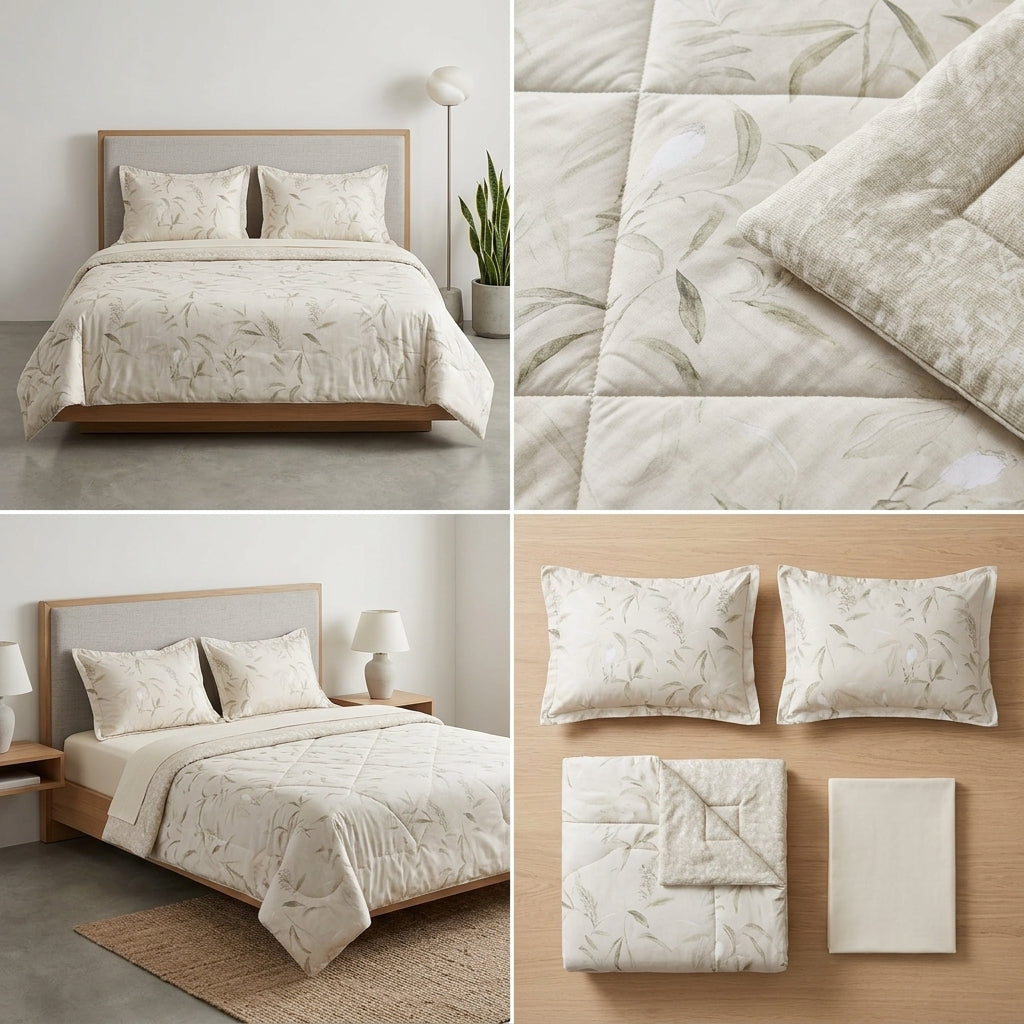 Premium English Garden Print King Size Comforter Set | 4 Pieces