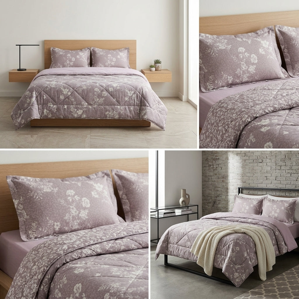 Premium English Garden Print King Size Comforter Set | 4 Pieces