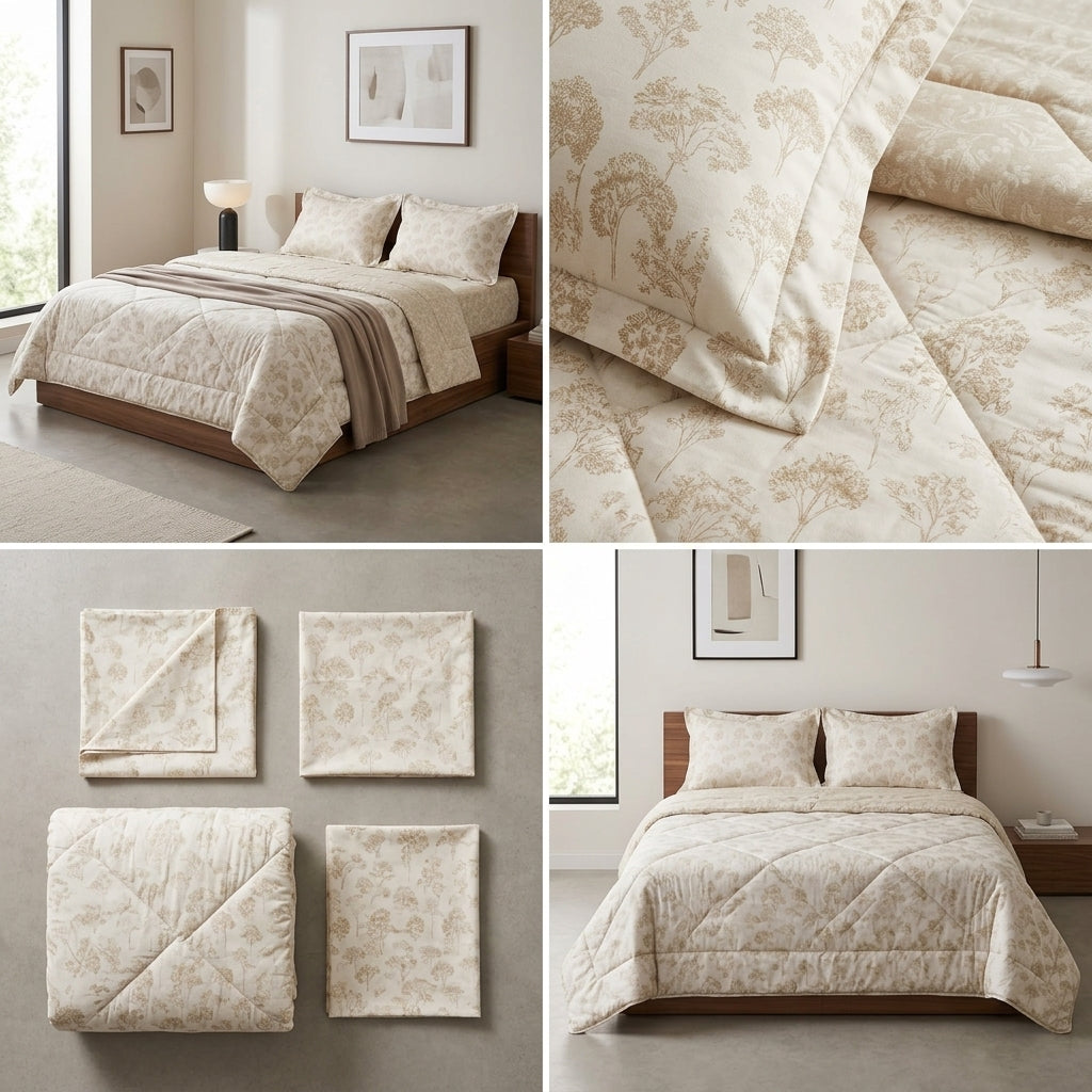 Premium English Garden Print King Size Comforter Set | 4 Pieces