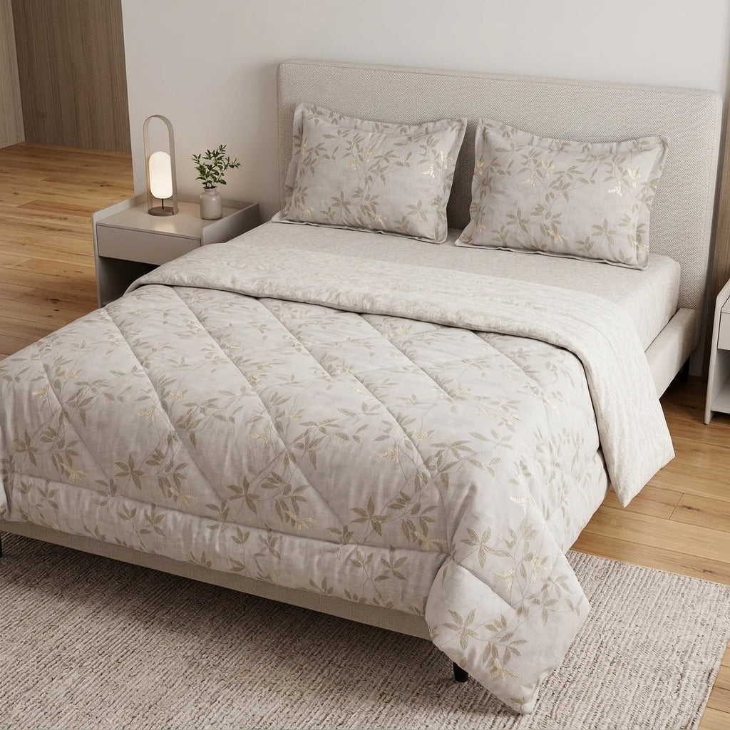 Premium English Garden Print King Size Comforter Set | 4 Pieces