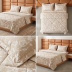 Premium English Garden Print King Size Comforter Set | 4 Pieces