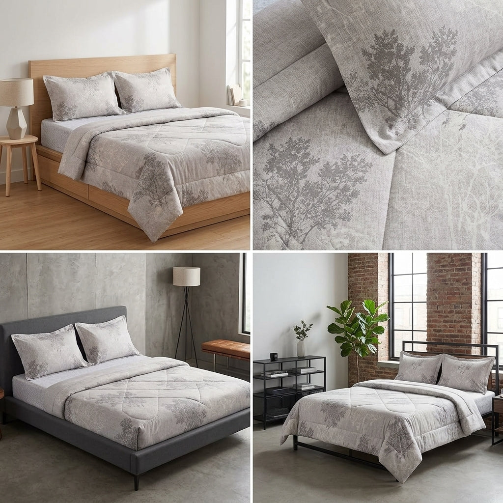 Premium English Garden Print King Size Comforter Set | 4 Pieces