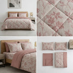 4 Pcs Premium Rib Cotton Comforter Set - King Size