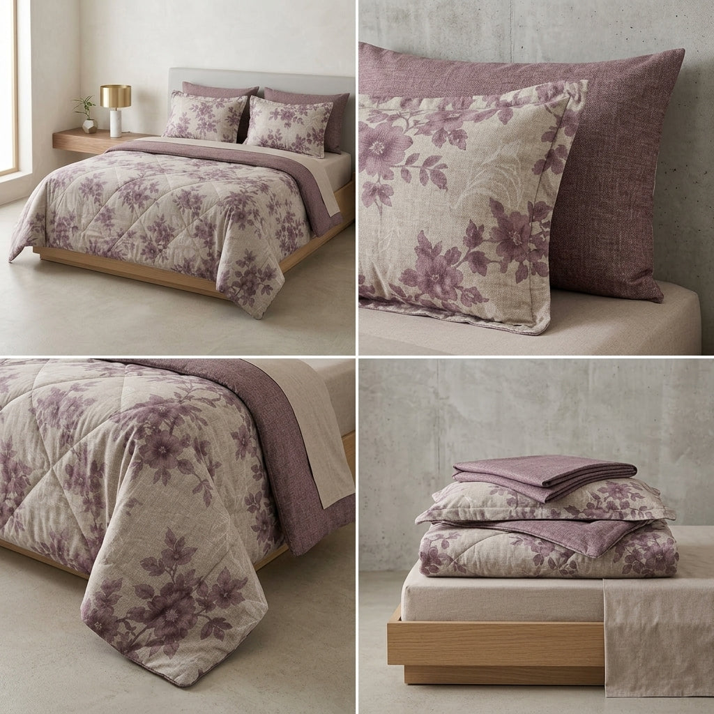 4 Pcs Premium Rib Cotton Comforter Set - King Size