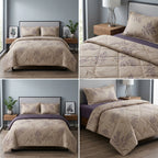 4 Pcs Premium Rib Cotton Comforter Set - King Size