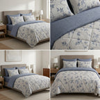 4 Pcs Premium Rib Cotton Comforter Set - King Size