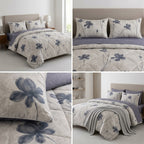 4 Pcs Premium Rib Cotton Comforter Set - King Size