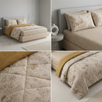 4 Pcs Premium Rib Cotton Comforter Set - King Size