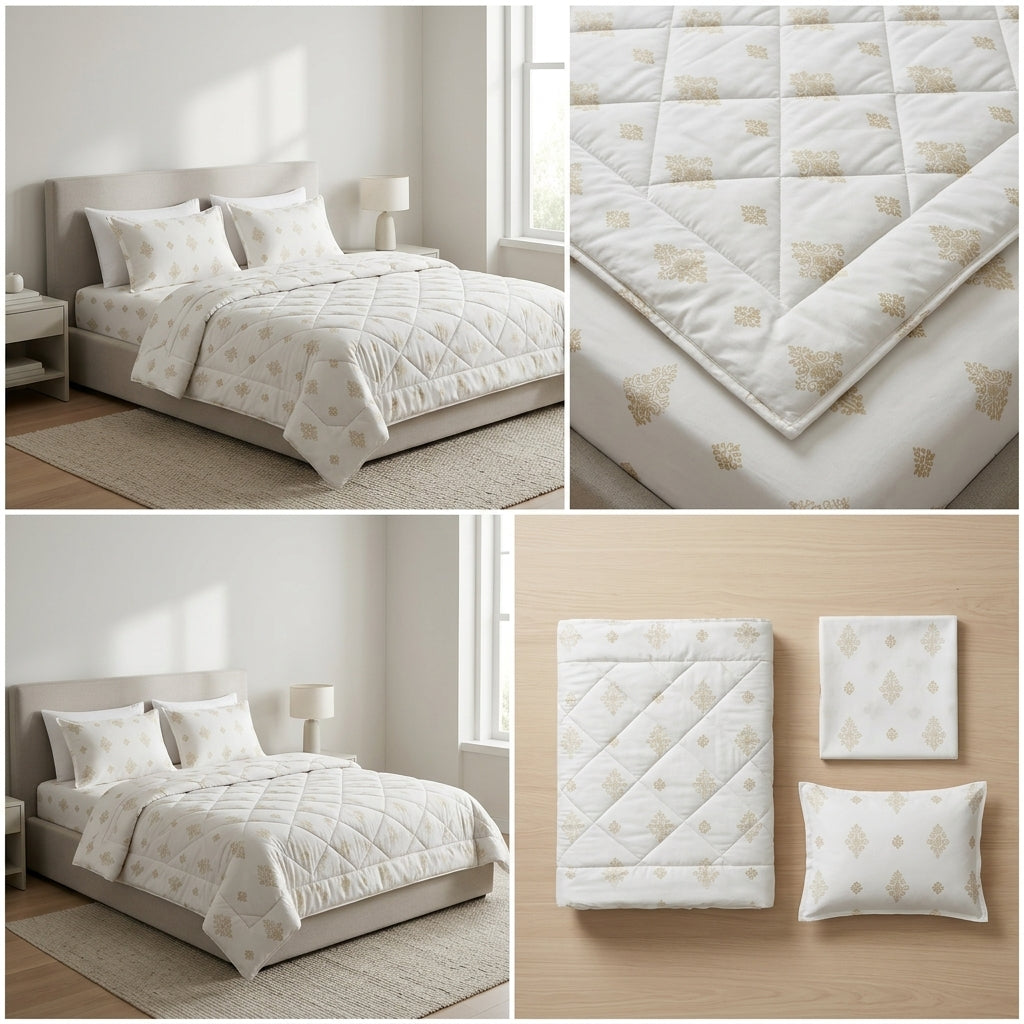 Premium 4-Piece King Size Suti Cotton Comforter Set