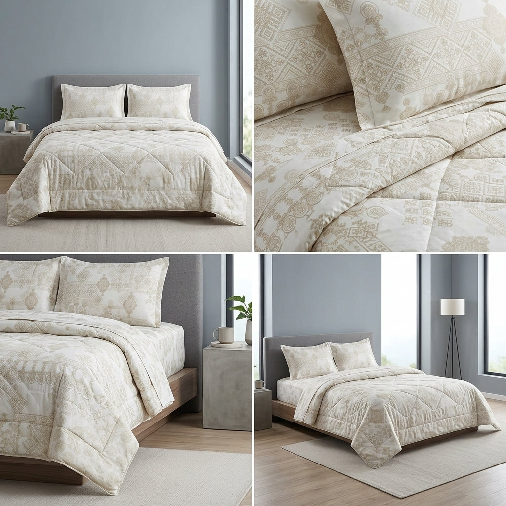 Premium 4-Piece King Size Suti Cotton Comforter Set