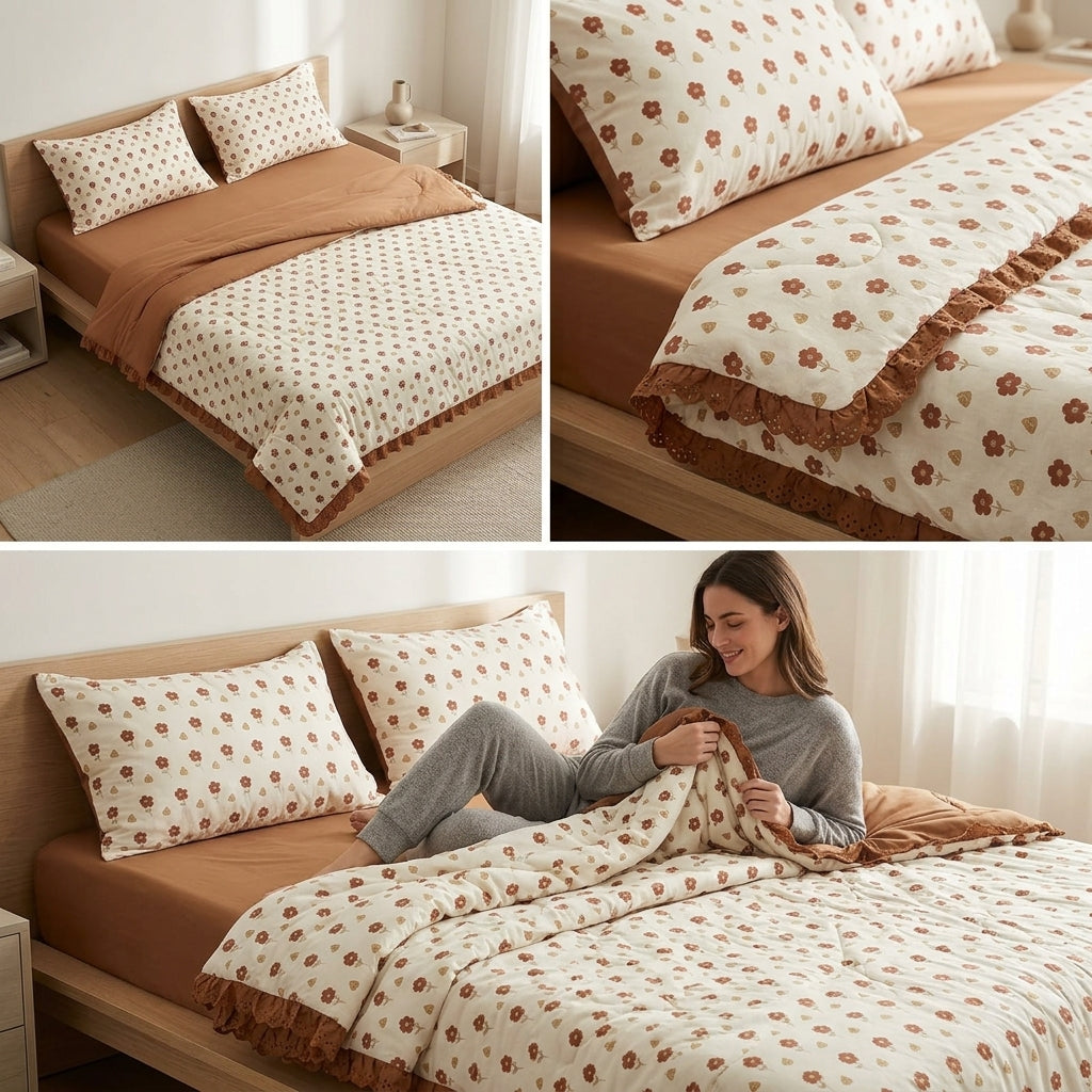 ✨ Lace 4 Piece Comforter Set – Elegant Comfort for Everyday Luxury ✨