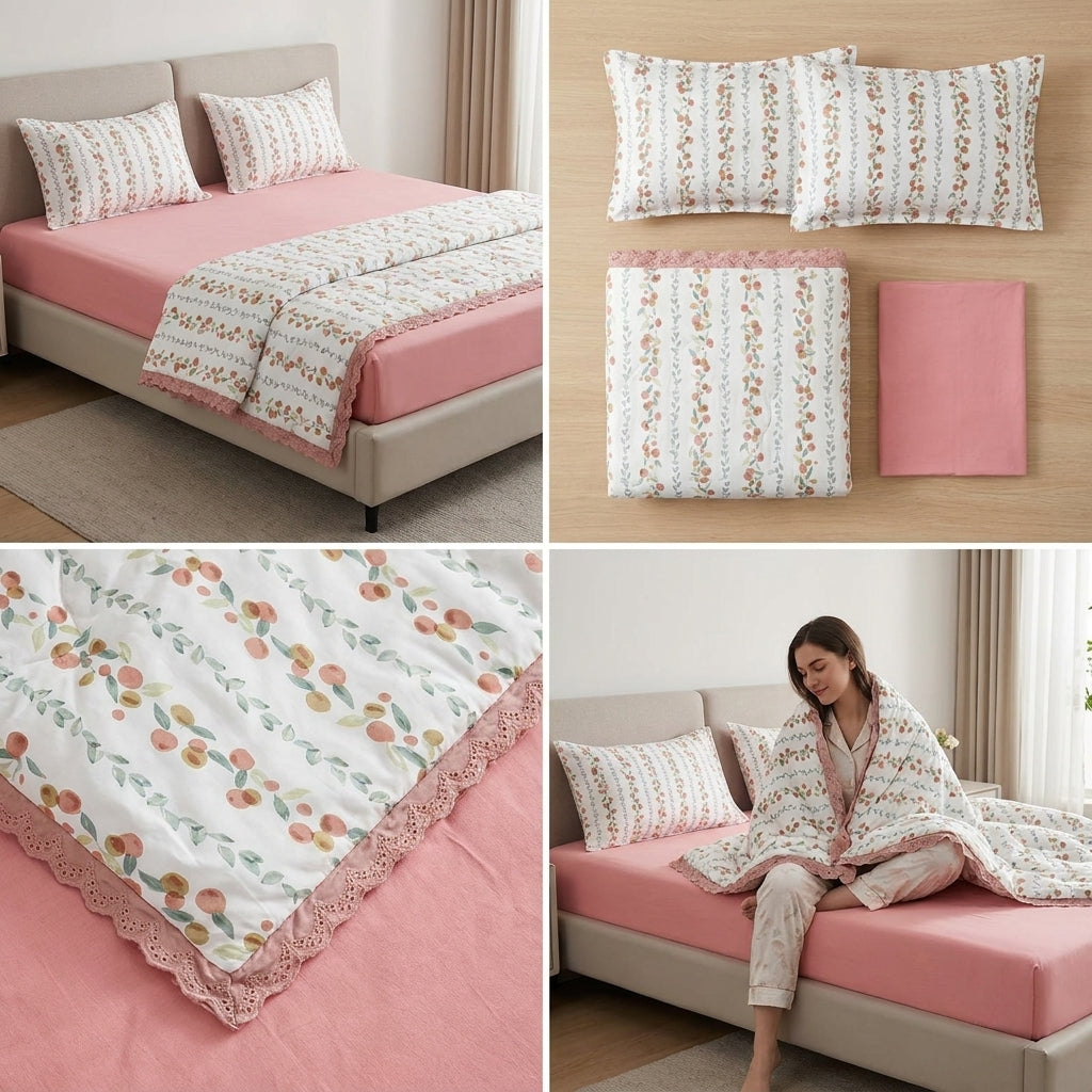 ✨ Lace 4 Piece Comforter Set – Elegant Comfort for Everyday Luxury ✨