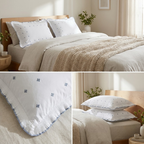 Luxury Embroidered Frill Pillow Cover Pair – Premium Floral Collection