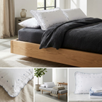Luxury Embroidered Frill Pillow Cover Pair – Premium Floral Collection
