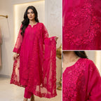 Rosy Embroidered Unstitched Suit 🌹