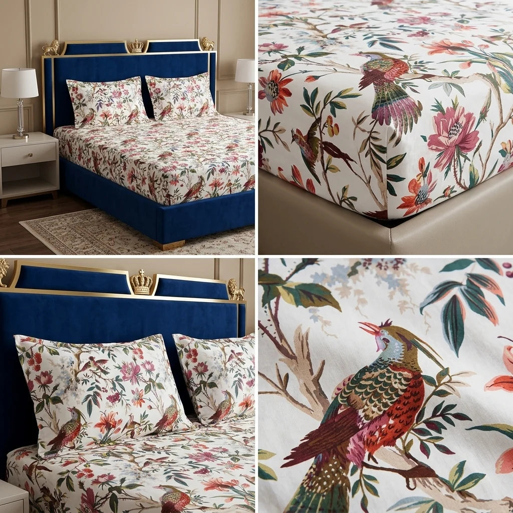 Fitted Bedsheets Pure Cotton 108 BY 108 Inch Product Code :- 55B89RKEH