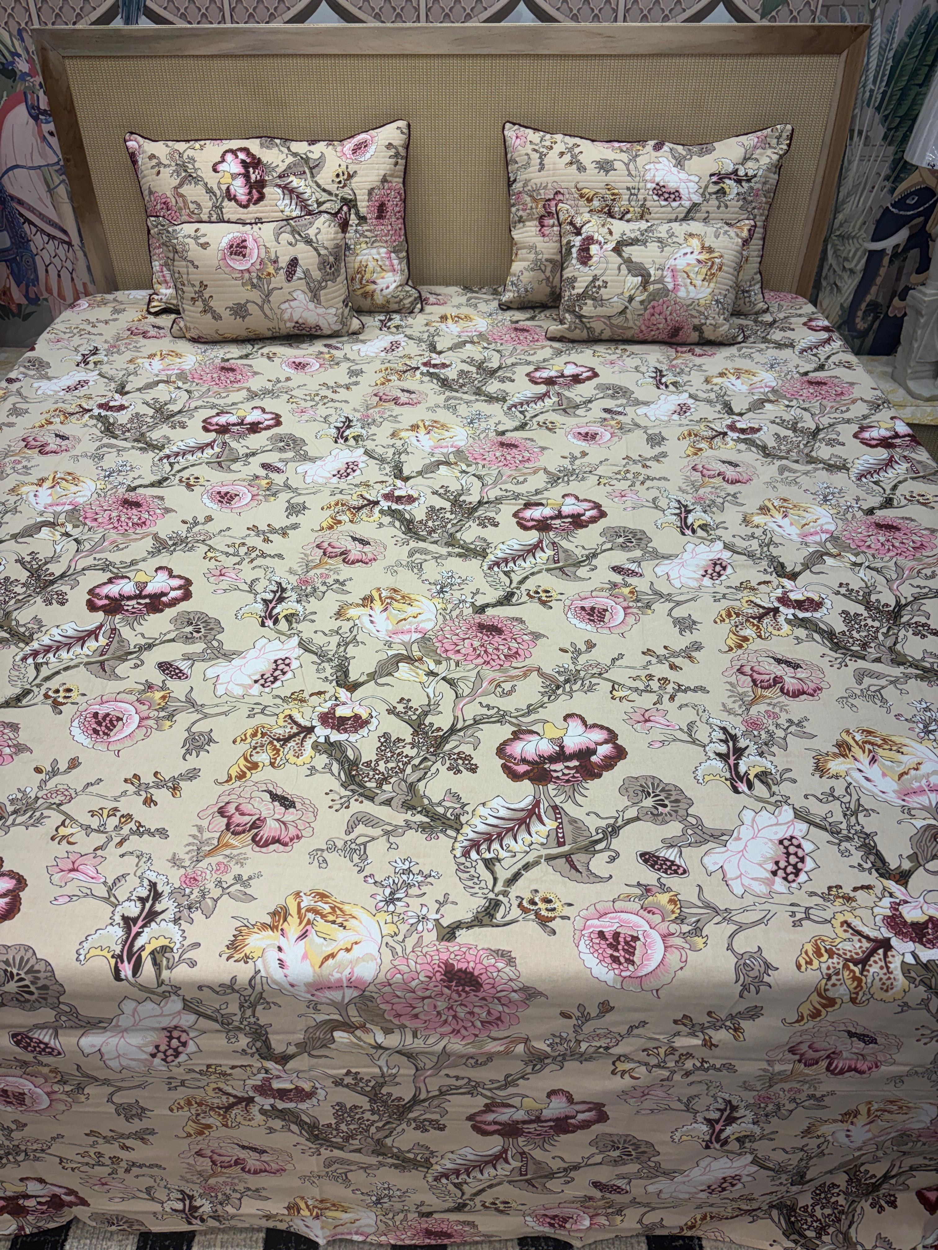 Premium 5-Piece King Size Bedsheet Set (108 x 108) – Pure Cotton, Super Soft