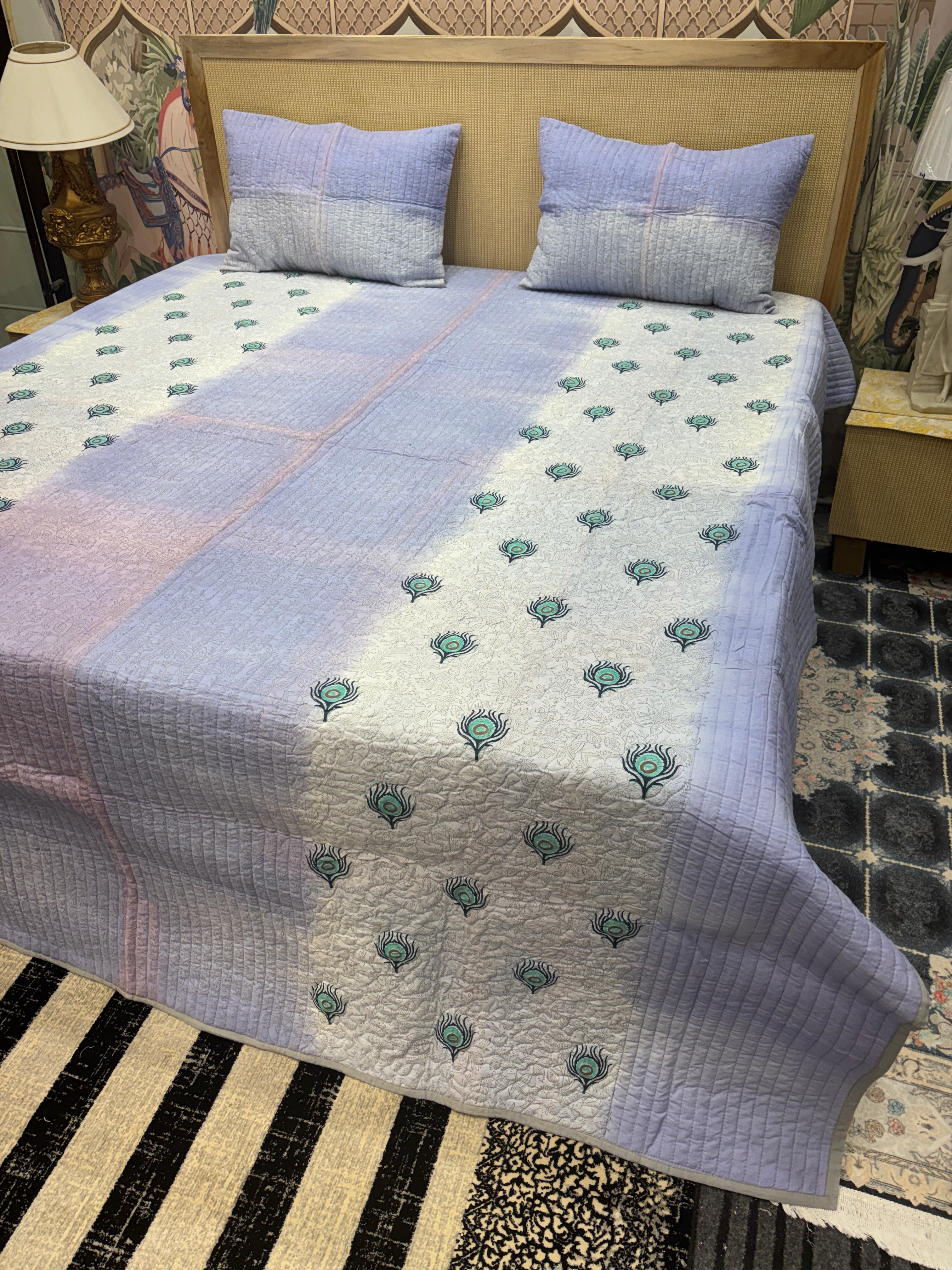 3-Piece Pure Mul Cotton King Size Bedcover Set