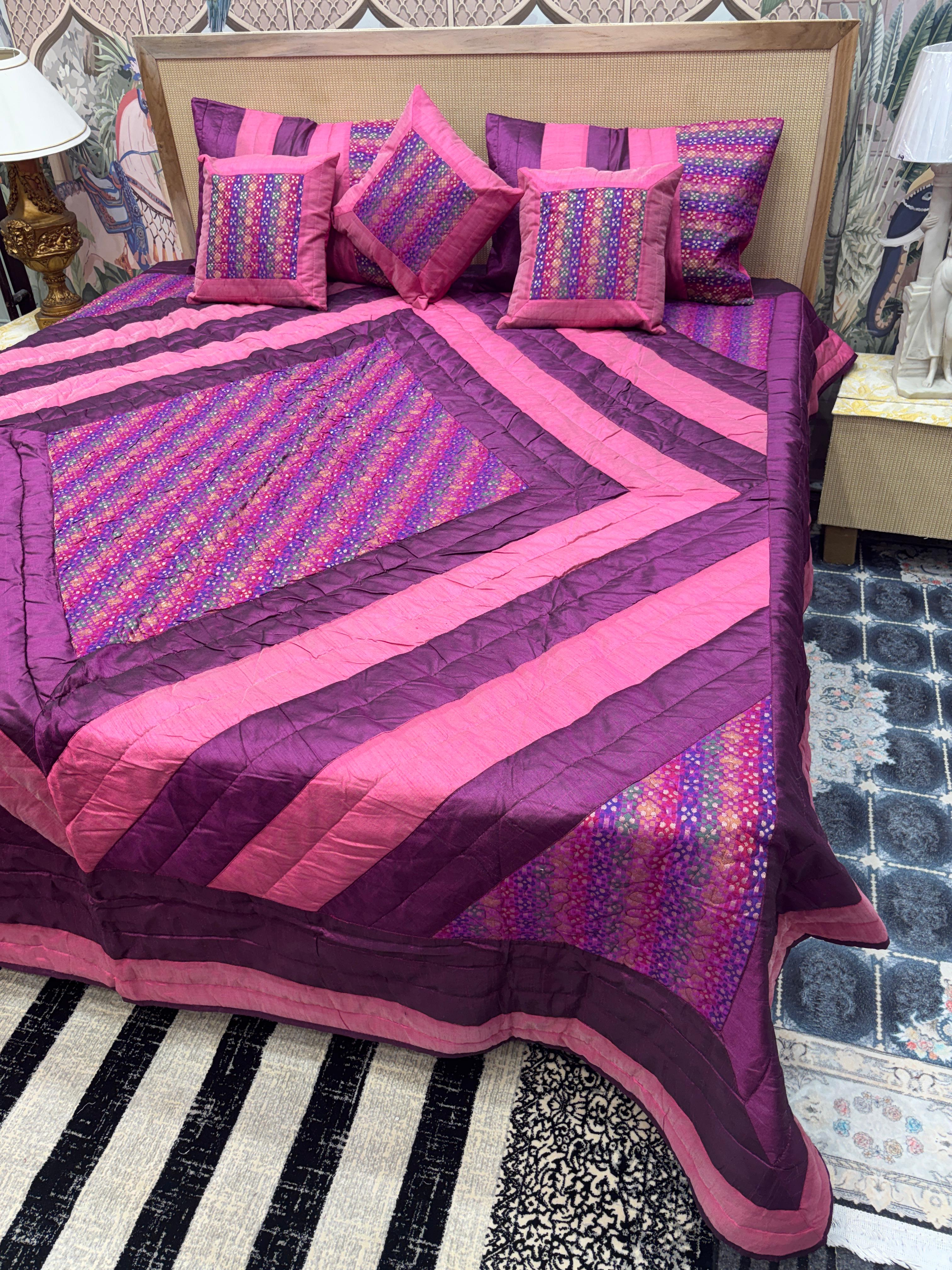 🛏️ 6-Piece Satin Cotton King Size Bedcover Set