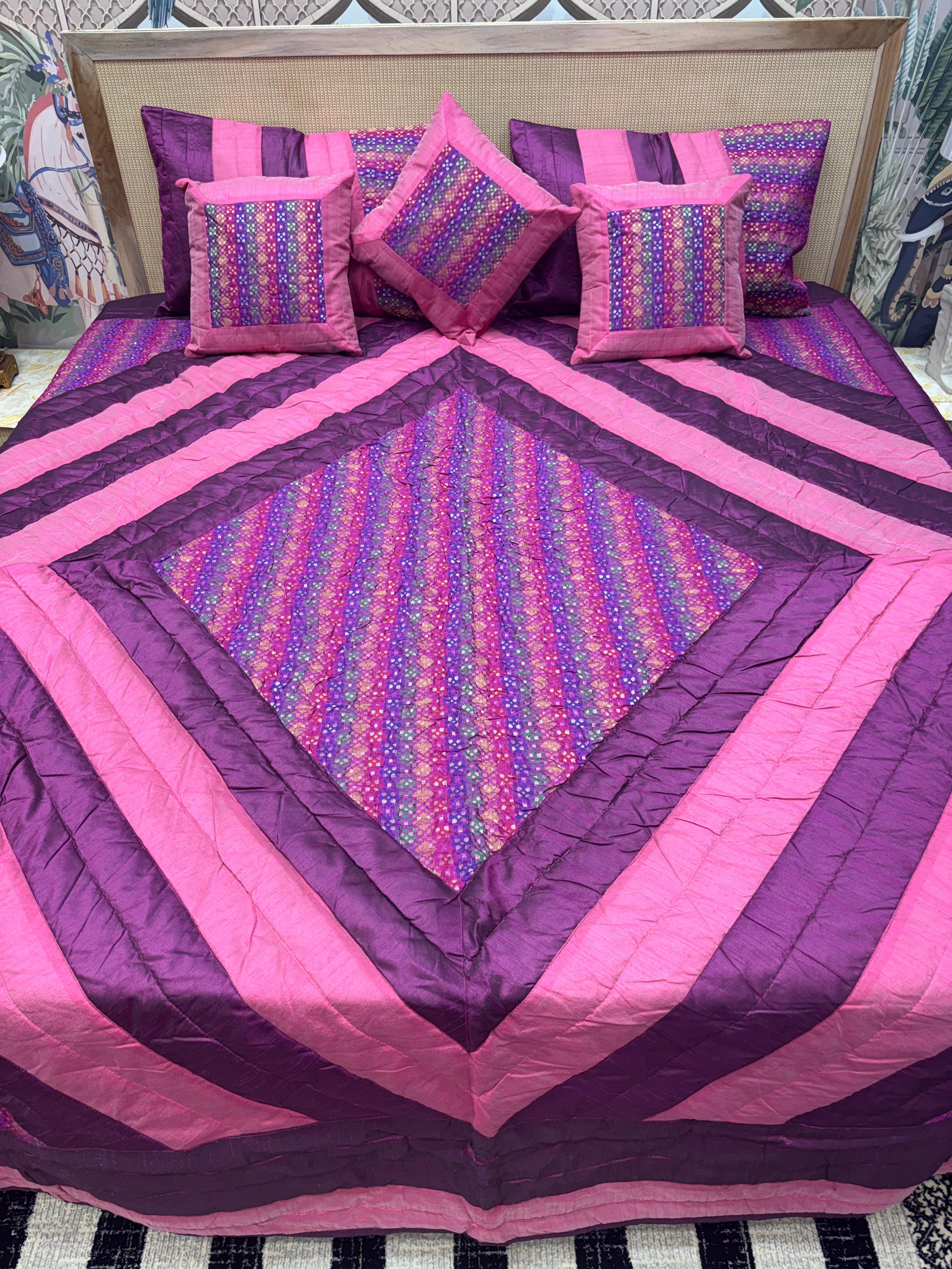 🛏️ 6-Piece Satin Cotton King Size Bedcover Set