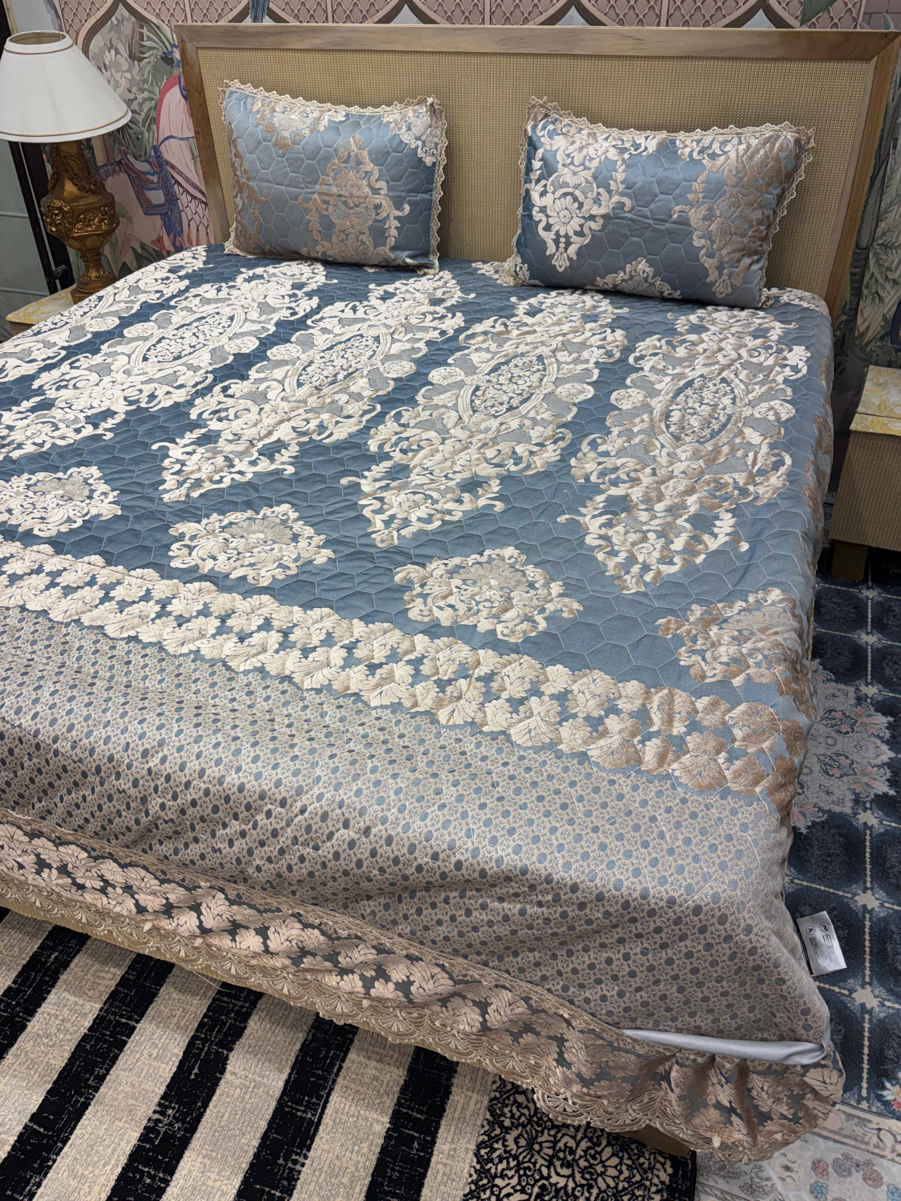 French Luxury King Size Bedcover Set – 3 Piece (Bedcover + 2 Pillowcases)