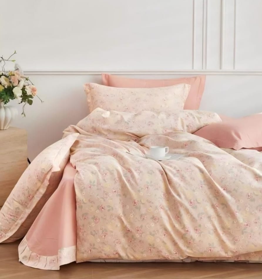🛏️ King Size Muslin Cotton Bedsheet (108×108) – 100% Egyptian Cotton with 2 Pillow Covers