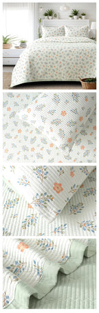 Victorian Quilted Bedcover Set – 3 Piece (King Size 100×108 Inches)