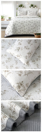 Victorian Quilted Bedcover Set – 3 Piece (King Size 100×108 Inches)